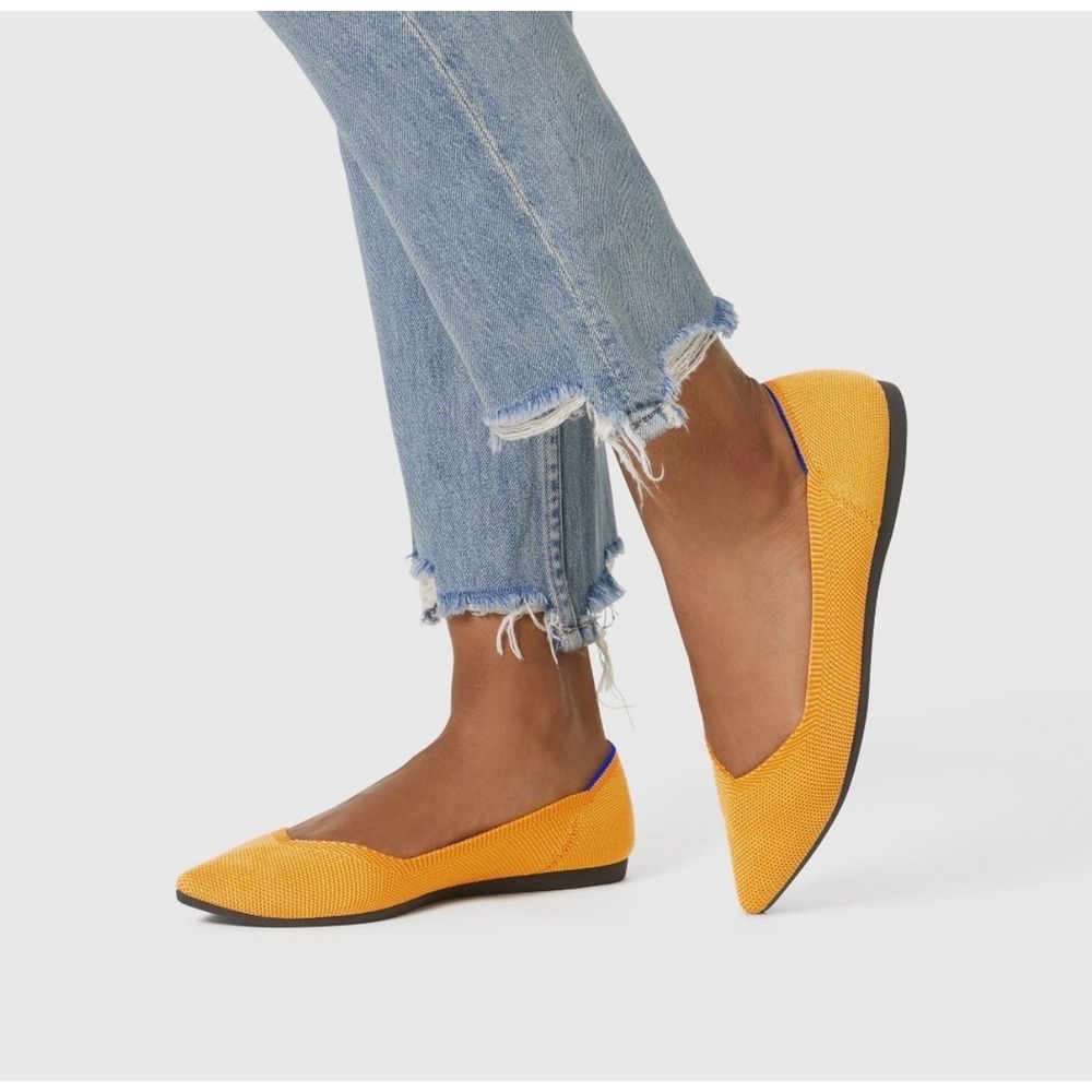 Rothy's Point II Flats in Mustard